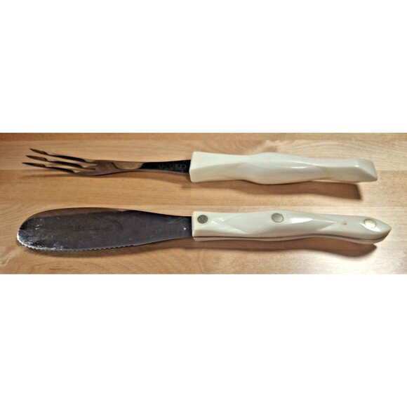 🔪 Cutco Knife 1768 Spatula Spreader & JB Fork – Pearl White Handle - Picture 1 of 7